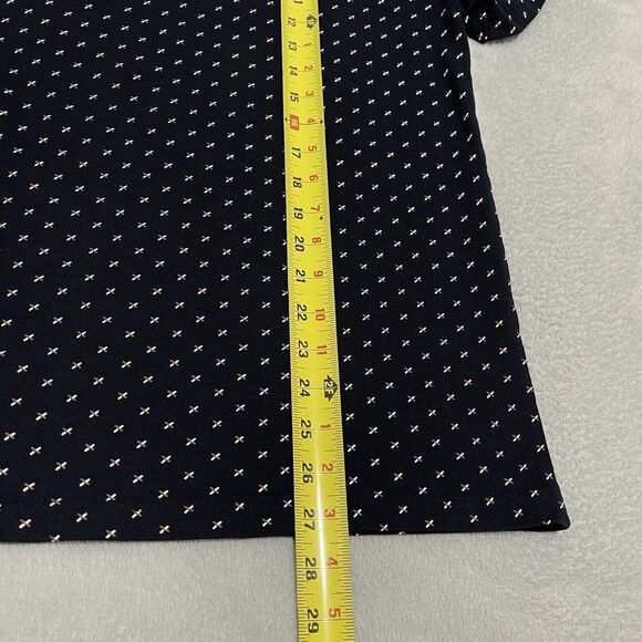 Craft Flow Shirt Mens Medium Blue Navy Modern Geometric Bird Dots Print Knitwear - Picture 4 of 7